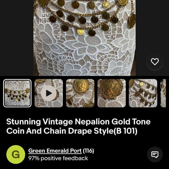 Vintage Napoleon Gold Tone Belt 
Excellent Condition